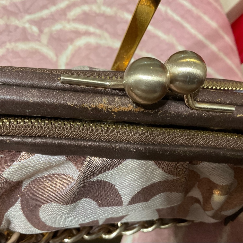 Rare Coach 2009 Parker OP Art Frame Kisslock Triple Compartment Signature - Picture 5 of 11